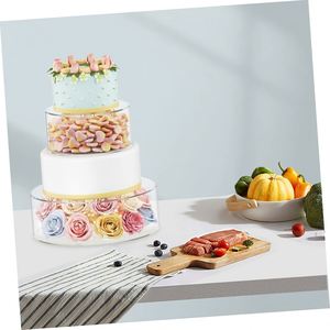 Ensemble complet de moules à gâteau en acrylique transparent écologique en 3 pièces, kit de pâtisserie, outils de cuisson essentiels pour les débutants - Product Image 4