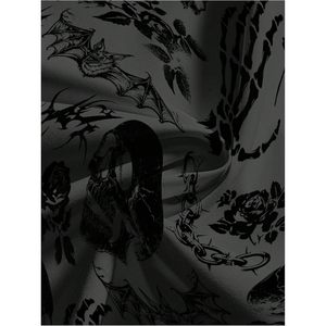 Pantalones Anchos de Cintura Alta para Mujer, Talla Grande, Estampados con Calaveras y Rosas, Estilo Grunge Urbano, Marca FOXA - Product Image 3