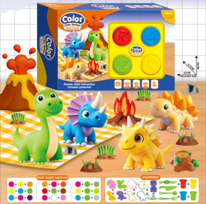 Ensemble de moules à pâte à <span class=keywords><strong>modeler</strong></span> en plastique sur le thème des enfants, motifs de dessins animés, argile à <span class=keywords><strong>modeler</strong></span>, 4 couleurs, jouet éducatif pour la motricité fine et le jeu d'imitation - Product Image 6