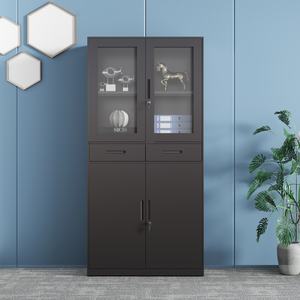 金属鋼鉄オフィスジムリビングスチールキャビネットガラスドア付き - Product Image 2