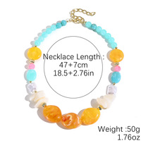 Collier Bohème en Perles de Résine, Bijoux Fantaisie, Pendentifs et Breloques, Collier Perlé, Bijoux d'Été pour Femme