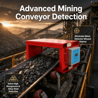 Détecteur de métaux intelligent pour usine de ciment avec protection IP68 et haute sensibilité pour la sécurité des systèmes de convoyage en usine