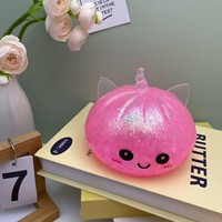 Dumplings vapeur saveur malt en forme d'unicornes - Doux et moelleux, parfaits pour soulager le stress, en cadeau ou comme ensemble de jouets.