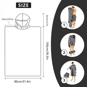Cape de plage imprimée pour adulte, écologique, à séchage rapide, serviette de bain pratique, peignoir de change, plongée, natation, sources <span class=keywords><strong>chaudes</strong></span> - Product Image 4
