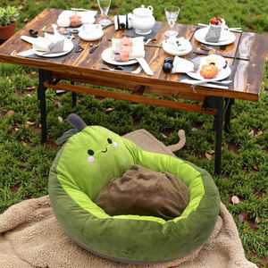 MEIweipet Einzigartiges kuschel iges Micro Plüsch Green Pears Shape Hunde bett - Product Image 4