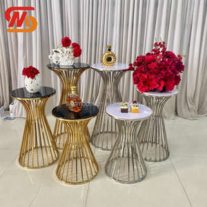 Mesa para Pastel de Acero Inoxidable Dorado de Alta Calidad con Superficie Blanca, Ideal para Decoración de Fiestas de Cumpleaños, Venta Directa de Fábrica - Product Image 2