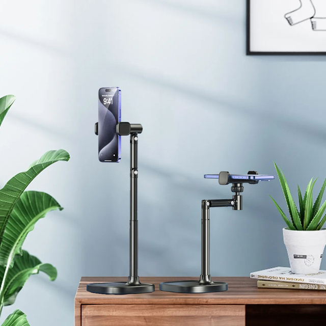 X66F Portable & Flexible Plastic Phone Holder Multifunctional Desk Fork Stem Mount Clip Stand