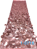 Tissu en dentelle de tulle polyester lourd avec broderie de perles et sequins pour robes de mariée