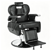Fauteuil de Barbier Hydraulique Inclinable, Chaise de Salon de Coiffure Vintage pour la Coupe de Cheveux, le Rasage, Équipement de Salon de Beauté