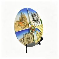 Plato Decorativo Personalizado de Resina 3D de Burgos, España, Recuerdo de Viaje Urbano Global, Plato Conmemorativo de Lugares Históricos de Europa, Venta al por Mayor