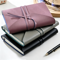 Carnet de notes A6 en cuir PU, journal de voyage avec fermeture à sangle, bloc-notes de poche portable pour le bureau, cadeau d'affaires