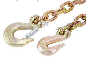 Chaîne de liaison à crochet à ressort en zinc 5/16 pouces, crochet à œil G80, chaîne de sécurité pour remorque de 8 pieds, chaîne de remorquage robuste, 4700 livres, matériel - Product Image 3