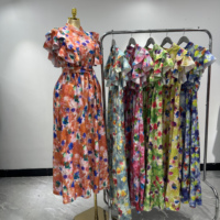 Robe moulante à imprimé africain, tie-dye, épaules dénudées, manches bouffantes, idéale pour les tenues décontractées d'été et de plage pour femmes