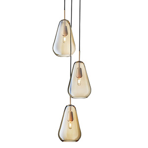 personalizada, moderna, dorada, acrílica, cepillada, níquel, espiral, escalera, araña Lig - Product Image 1