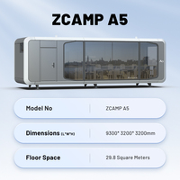 Zcamp A5 casas prefabricadas Star Standard Outdoor Eco-friendly Material Sets Prefab Mobile House diseño de casa de cristal