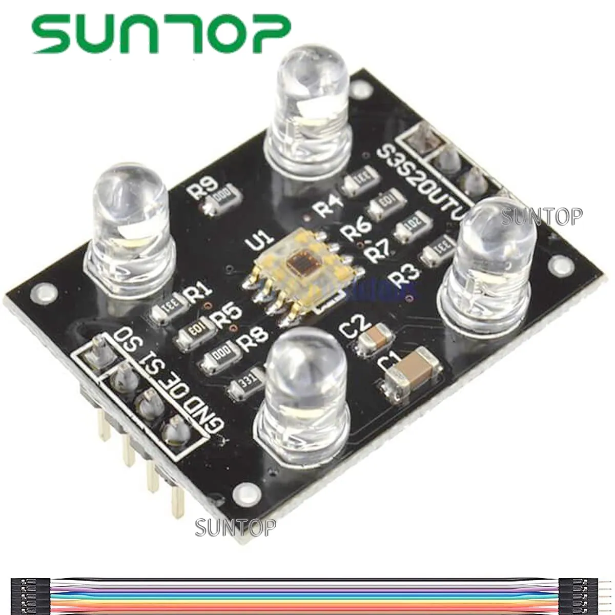 DC 3-5V TCS230 TCS3200 Color Recognition Sensor Module Color Recognition Detector Module 4 LED with Dupont Cable for Arduino