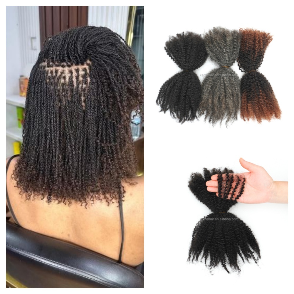 Wholesale Brazilian Afro Kinky Remy Bulk Hair 30/1B/30 Micro Twist Detail Section 2