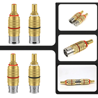 Adaptor Audio YIVO XSSH Berbahan Kuningan, XLR Male ke RCA Female, Balanced, Konverter HIFI untuk Amplifier, Pemutar CD, Jack Audio