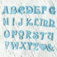 Patch Thermocollant ou Autocollant, Mignon Mini Alphabet Rose Bleu 2,5 cm pour Filles et Femmes