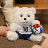 Ours en peluche de football de 20 cm, divers styles de maillots d'équipe, fourrure douce et moelleuse, coton élastique, adorable mascotte, cadeau pour les fans de football