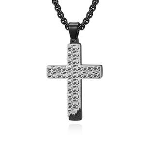 Honeycomb Cross Religious Christian Designer Waterproof Tarnish Free Pvd Stainless Steel Fashion Jewelry <b>Pendant</b> <b>Necklace</b> <b>Men</b> - Product Image 3