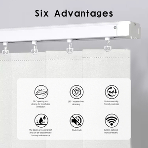 Cortina de ensueño de China, persianas de listón Vertical lisas, característica de <span class=keywords><strong>apagón</strong></span> a prueba de UV, tela <span class=keywords><strong>el</strong></span>éctrica sencilla integrada para balcón del hogar - Product Image 2