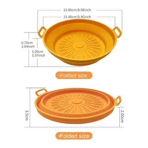 Vente chaude pour <span class=keywords><strong>Amazon</strong></span> <span class=keywords><strong>Friteuse</strong></span> à <span class=keywords><strong>air</strong></span> transfrontalière Plateau de cuisson Moule en silicone de qualité alimentaire épaissi pour la cuisson de gâteaux pliants pour la cuisson - Product Image 1