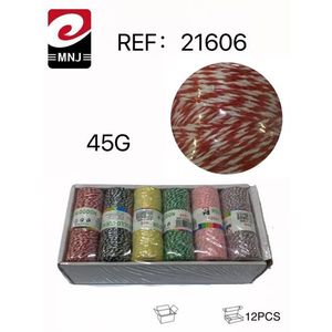 Nastro di cotone colorato Mnj, corda in bobina da 45 g, 12 pezzi, corde per imballaggio - Product Image 3