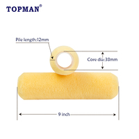 TOPMAN industriel/bricolage, rouleau non pelucheux de peinture en polyester de qualité supérieure de 9 pouces avec brosse à manchon pris en charge par OEM