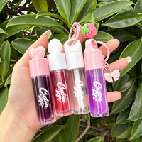 Gloss à lèvres liquide aux herbes, 151 couleurs, avec breloque mignonne et porte-clés, longue tenue, brillant, marque privée, logo personnalisé