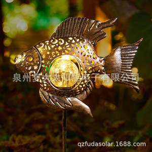 Lámpara Solar de Jardín con Forma de Pez Metálico, LED, Resistente al Agua, Decorativa, para Exteriores - Product Image 4