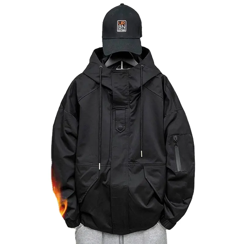 Hoodie Jacket For Men Solid Color Simple Design Jacket Men's Waterproof Windproof Raincoat Lightweight Waterproof Jacket