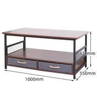 Table basse moderne en bois avec 2 tiroirs de rangement, pour salon et bureau, meubles de maison, marque Chicon