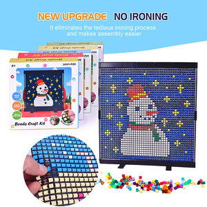 Ensemble de 2000 perles sans fer tendance, grande grille, toile en maille flexible, pour peinture mosaïque pixel art DIY, jeu créatif éducatif pour enfants - Product Image 2