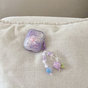 Étui pour écouteurs en TPU souple à fleurs 3D pour Airpods <span class=keywords><strong>Pro</strong></span> <span class=keywords><strong>2</strong></span> <span class=keywords><strong>2022</strong></span> <span class=keywords><strong>Air</strong></span> Pods de 2e génération 3 1 <span class=keywords><strong>2</strong></span> 3e génération violet Rose porte-clés tulipe - Product Image 2