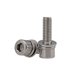 Vis à tête cylindrique à empreinte hexagonale ANSI Standard M6x16 et M8x20, longueur 40 mm, avec rondelles plates et rondelles à ressort, trois en un - Product Image 5