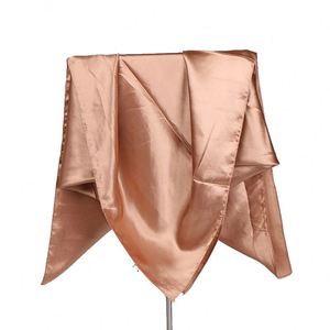 Hot Sale Women Fashion Silky Shawls Pure Color Silk Satin Durable Four Seasons <b>Large</b> Square Head <b>Scarf</b> - Product Image 4
