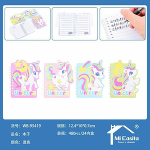 Commercio all'ingrosso unicorno quaderni a spirale copertina rigida cancelleria Per i bambini e gli studenti 480 pezzi Per scatola Per uso scolastico - Product Image 1