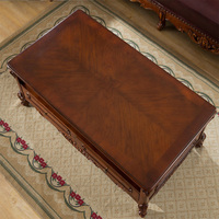 Table basse de style américain, table à thé de luxe en bois massif, table centrale pour canapé, pour salon, maison et hôtel