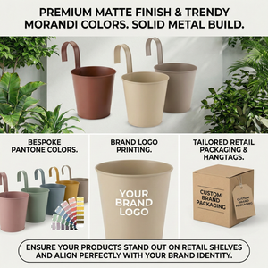 Macetas Colgantes <span class=keywords><strong>de</strong></span> Metal Galvanizado para Jardín Exterior, Macetas <span class=keywords><strong>de</strong></span> Hierro con Recubrimiento <span class=keywords><strong>en</strong></span> Polvo y Ganchos para Balcón, Venta al Por Mayor - Product Image 4