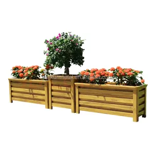 Aluminum Planter Box Plant Pots Flowerpot Assemble Wooden Package Garden Metal Aluminum Alloy Modern Customized DIY Outdoor