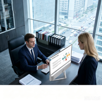 Moniteur LCD double face 27 pouces 1080P ultra-fin avec écran double face et support métallique pour réception, réunion, OEM