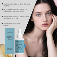 Sérum Visage Hydratant Éclaircissant Anti-oxydant à l'Acide Ascorbique pour le Teint du Soir, Soin Quotidien pour Booster l'Hydratation de la Peau