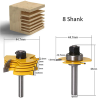 DZ Ajustable 3 Wing Slot Cutter Router Bit Set Vástago de 1/2 pulgadas Cortadores de ranurado de 6 piezas ODM Caja de molino frontal personalizable