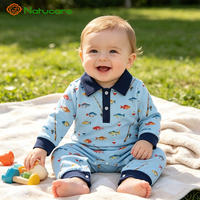 Combinaisons en bambou imprimées numériquement sur mesure, pyjamas à manches longues pour nouveau-nés, combinaisons de nuit pour bébés