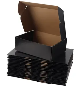 Kotak pengiriman bergelombang untuk kemasan pengiriman surat (hitam 12x9x4)