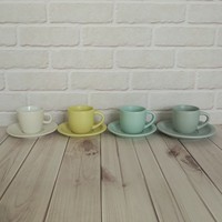 Tasses à thé en porcelaine au design moderne de luxe, soucoupes, ensemble en céramique émaillée de couleur pour mariages fêtes hôtels restaurants