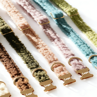 DEMDOM Collier pour animaux de compagnie en nylon avec motif disponible, collier de créateur OEM, harnais et laisse en sherpa, sangle en laine d'agneau, polaire pour chat et chien