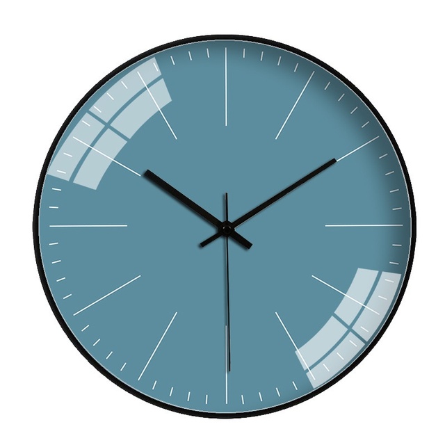 14 Inches Modern Minimalist Analog Round Solid Color Silent Quartz Battery Powered Hanging Wall Clock for Living Room Bedroom