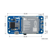 SIM7600G-H 4G HAT (B) para Raspberry Pi, LTE Cat-4 4G/3G/2G, Compatible con Posicionamiento GNSS, Placa de Desarrollo de Banda Global